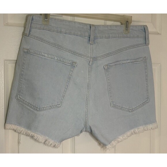 Old Navy High Rise OG Straight Short denim shorts Women’s Size 10 Raw Hem - Picture 2 of 9